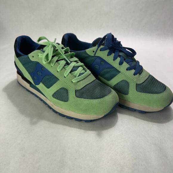 Sample Saucony Shadow Shoes Mens Unisex Size 9 Green Blue Sneakers - Picture 1 of 9